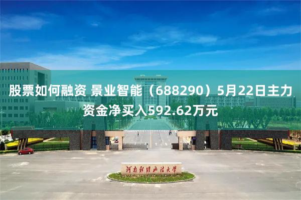 股票如何融资 景业智能（688290）5月22日主力资金净买入592.62万元