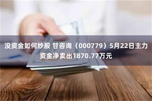 没资金如何炒股 甘咨询（000779）5月22日主力资金净卖出1870.77万元