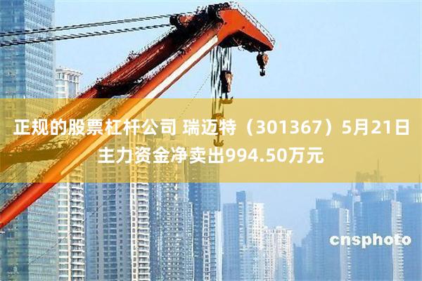 正规的股票杠杆公司 瑞迈特（301367）5月21日主力资金净卖出994.50万元