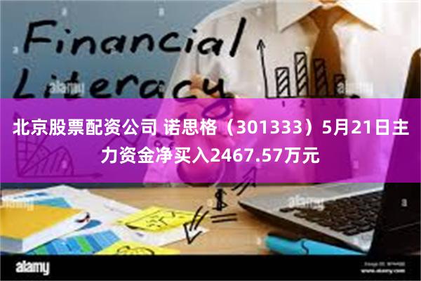 北京股票配资公司 诺思格（301333）5月21日主力资金净买入2467.57万元