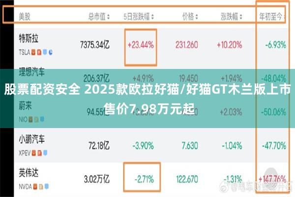 股票配资安全 2025款欧拉好猫/好猫GT木兰版上市 售价7.98万元起