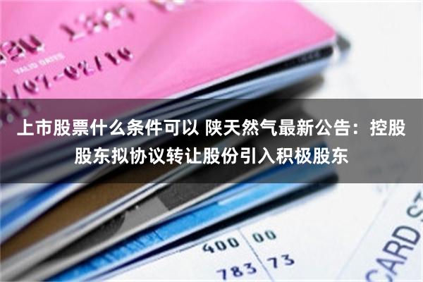 上市股票什么条件可以 陕天然气最新公告：控股股东拟协议转让股份引入积极股东