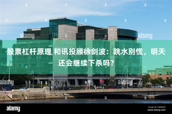 股票杠杆原理 和讯投顾徐剑波:跳水别慌,明天还会继续下杀吗?