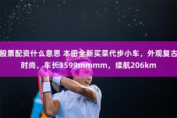 股票配资什么意思 本田全新买菜代步小车,外观复古时尚,车长3599mmmm,续航206km