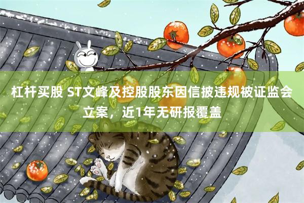 杠杆买股 ST文峰及控股股东因信披违规被证监会立案，近1年无研报覆盖