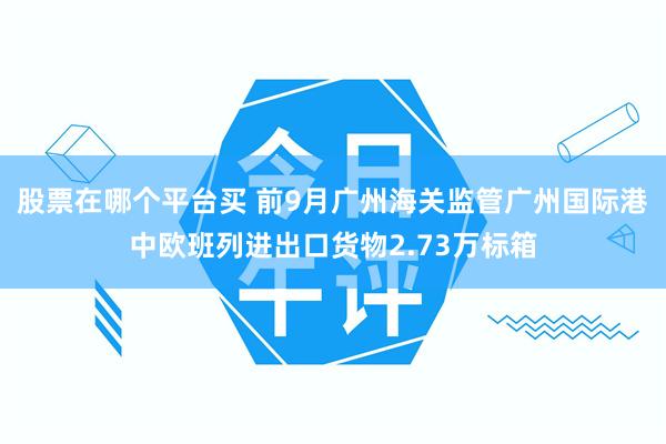 股票在哪个平台买 前9月广州海关监管广州国际港中欧班列进出口货物2.73万标箱