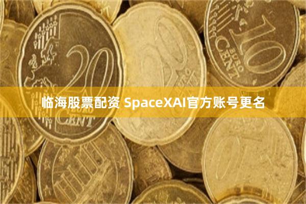 临海股票配资 SpaceXAI官方账号更名